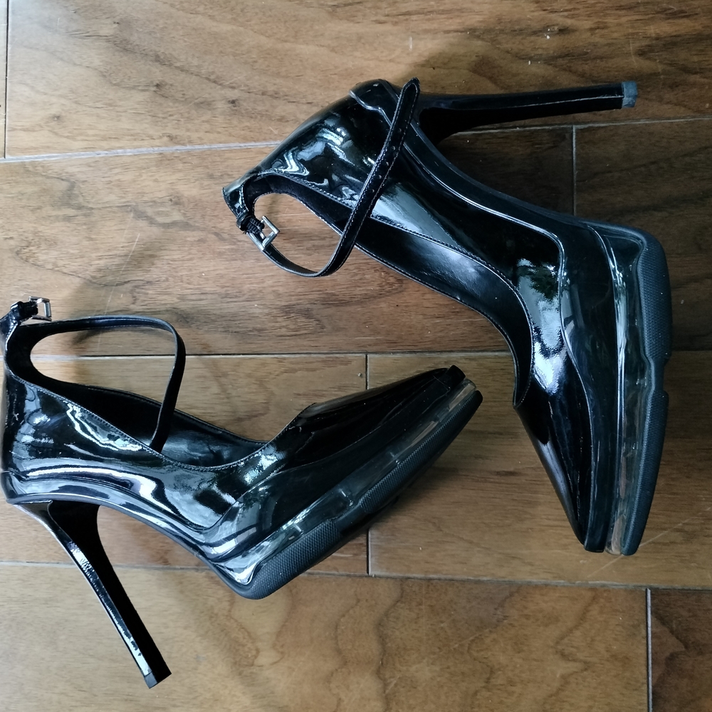 NWOT Michael Kors Clear Shiny Black Platform Heels